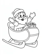 Joyful Santa Riding Sleigh with Gifts Coloring Page By Mindset Flow