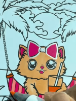 Kawaii Cat Printable Coloring Page – Cute Kitten in Hammock How to Video