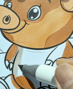 Kawaii Pig Picnic Printable Coloring Page-HowToVideo