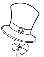 Leprechaun Hat with Shamrock Coloring Page