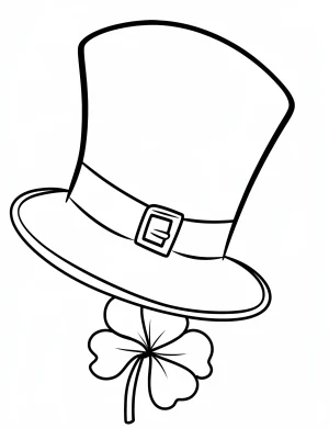 Leprechaun Hat with Shamrock Coloring Page