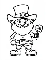 Leprechaun Holding Shamrock Coloring Page