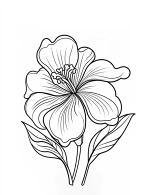 Lily Flower with Large Elongated Petals Printable Coloring Page