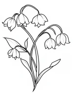 Lily Flowers with Leaves Coloring Page