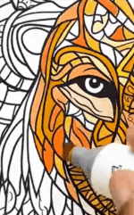 Lion Head Mandala Adult Coloring Page How to Video