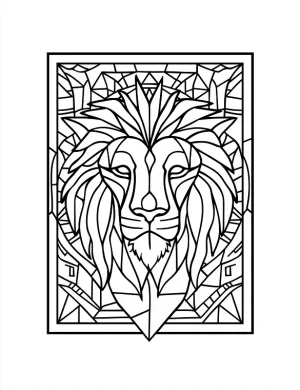 Lions Face Potrait Coloring Page by Mindset Flow
