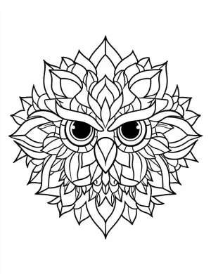 Lotus Like Owl Mandala Coloring Page by Mindset Flow