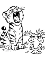 Loud Tiger & Grumpy Frog Coloring Page By Mindset Flow