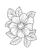 Lovable Large Bloom With Leaves Flower Coloring Page By Mindset Flow