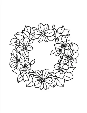 Lovely Floral Wreath Circle Flower Coloring Page By Mindset Flow