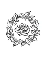 Lovely Rose Wreath Circle Flower Coloring Page By Mindset Flow