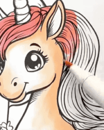 Magical Mushroom House With A Smiling Unicorn Adult Coloring Page How To Video
