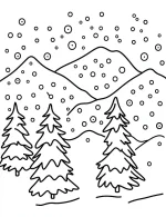 Magical Snow-Covered Mountains Coloring Page by Mindset Flow