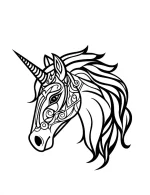 Magical Unicorn Floral Mandala Outline Coloring Page by Mindset Flow