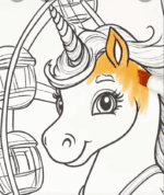 Magical Unicorn Riding The Ferris Wheel Unicorn Coloring Page-HowToVideo Magical Unicorn Riding The Ferris Wheel Unicorn Coloring Page-HowToVideo