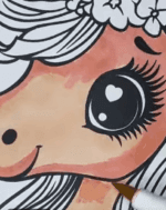 Magical Valentine Unicorn with Hearts Coloring Page How To Video