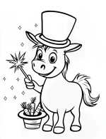 Magician Donkey with Carrots Coloring Page by Mindset Flow