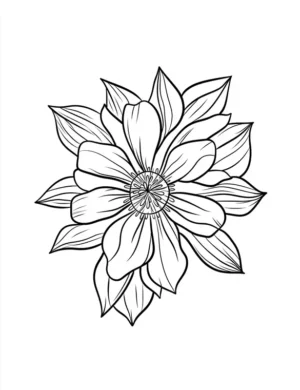 Magnolia Flower Mandala Style Coloring Page