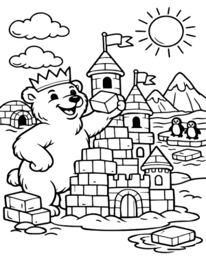 Majestic Ice Castle King Coloring Page By Mindset Flow