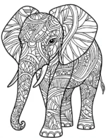 Majestic Intricate Elephant Mandala Decorative Design Coloring Page by Mindset Flow