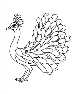 Majestic Peacock Mandala with Intricate Feather Detailing and Floral Design Coloring Page by Mindset Flow
