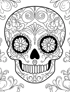 Majestic Sugar Skull Adult Coloring Page By Mindset Flow