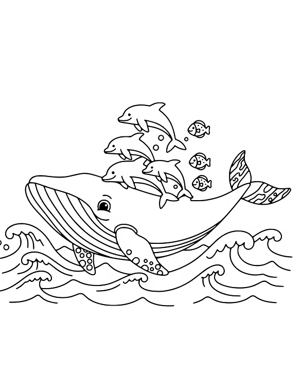 Majestic Whale in Playful Ocean Waves Coloring Page By Mindset Flow Majestic Whale in Playful Ocean Waves Coloring Page By Mindset Flow