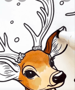 Majestic Winter Deer Forest Adult Coloring Page-HowToVideo