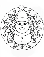 Mandala Design Snowman Christmas Coloring Page Holiday Fun By Mindset Flow