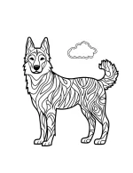 Mandala German Shepherd Dog with Swirling Patterns Coloring Page by Mindset Flow