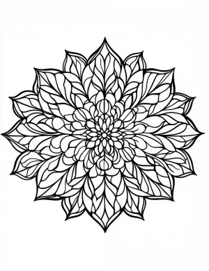 Mandala Pattern with Petals Coloring Page by Mindset Flow