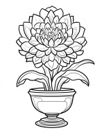 Mandala Style Blooming Flower in Decorative Pot Coloring Page