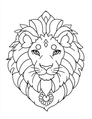 Mane Stylized Mandala Like Design Coloring Page by Mindset Flow