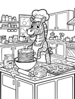 Messy Baker Zebra Cookies Coloring Page By Mindset Flow