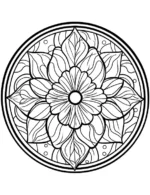 Minimalist Mandala With Flowing Leaf Petal Symmetry Circle Design Coloring Page by Mindset Flow