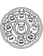 Monster Mash Mandala Halloween Coloring Page by Mindset Flow