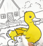 Mother Duck And Ducklings Printable Coloring Page How to Video