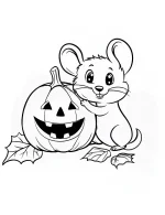 Mouse Hugging Pumpkin Halloween Coloring Page by Mindset Flow