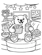 Movie Night Polar Bear Coloring Page By Mindset Flow