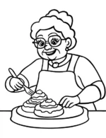 Mrs. Claus Baking Cupcakes Christmas Coloring Page By Mindset Flow