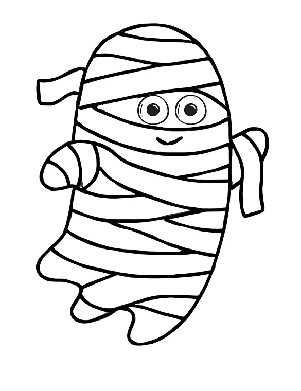 Mummy Ghost Halloween Coloring Page by Mindset Flow Mummy Ghost Halloween Coloring Page by Mindset Flow