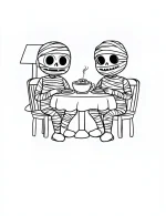 Mummys Night Out with Pumpkin Coloring Page by Mindset Flow