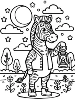 Mystic Night Lantern Zebra Coloring Page By Mindset Flow