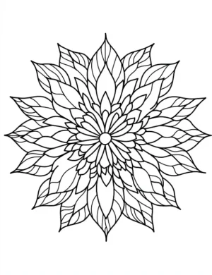 Organic Floral Mandala With Layered Petal Design Coloring Page by Mindset Flow