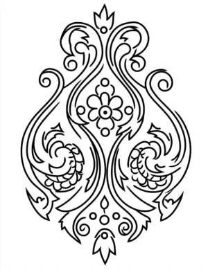 Ornate Paisley Mandala Swirl Coloring Page by Mindset Flow