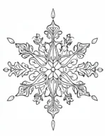 Ornate Snowflake Mandala With Leafy Details Coloring Page by Mindset Flow