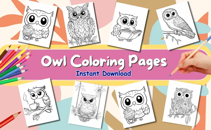 Owl Coloring Pages by Mindset Flow