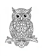 Owl Mandalas On A Branch Coloring Page by Mindset Flow