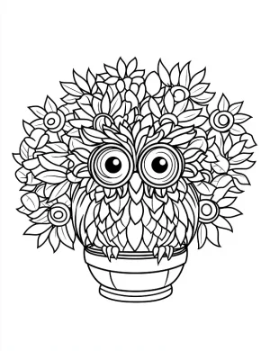 Owl Shaped Floral Mandala Coloring Page by Mindset Flow