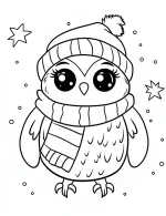 Owl Wearing A Winter Hat Coloring Page by Mindset Flow